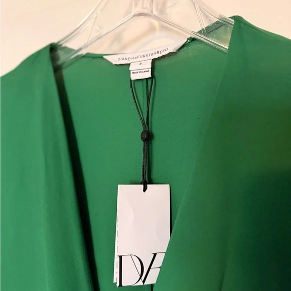 Diane Von Furstenberg Emerald Wrap Blouse - Picture 2 of 9
